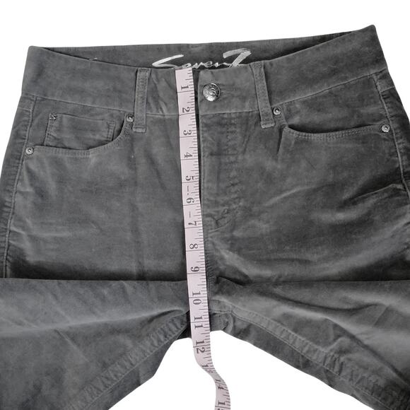 Seven7 Tummy Control High Rise Skinny Gray Velvet Pants Sz 8 - Picture 7 of 8